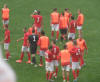 Giocatori sotto la Curva